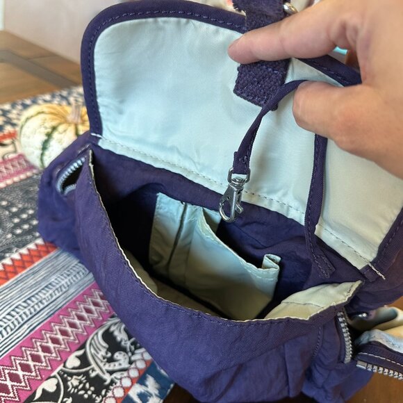 Kipling Purple Nylon Felix Zip Top Shoulder Bag, Preowned - Picture 12 of 12